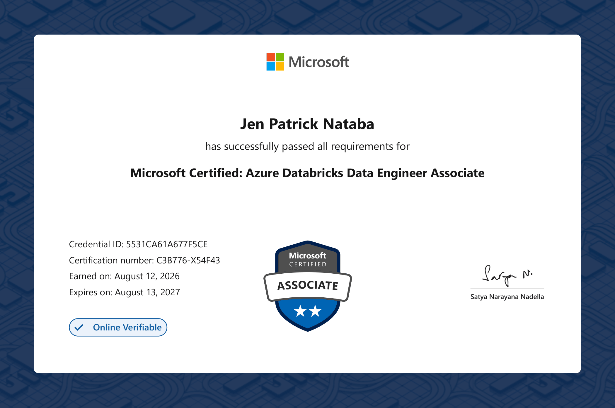 Microsoft Certified: Azure Databricks Data Engineer Associate